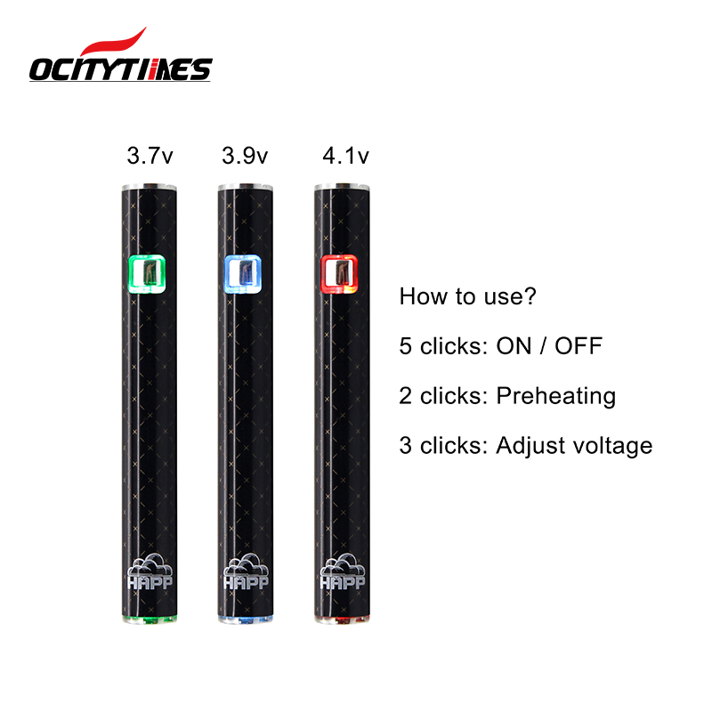 Preheat CBD Oil 320mah Vape Battery with Button