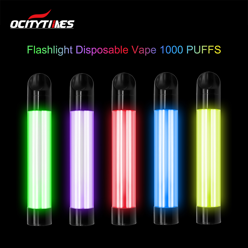 1000Puffs LED Flashlight Nicotine Salts Disposable Vape Pod