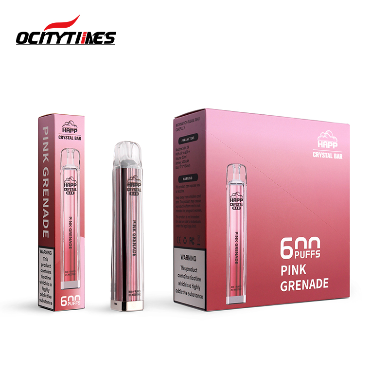 Custom Happ Crystal Bar 600 puffs mini vape e cigarette 